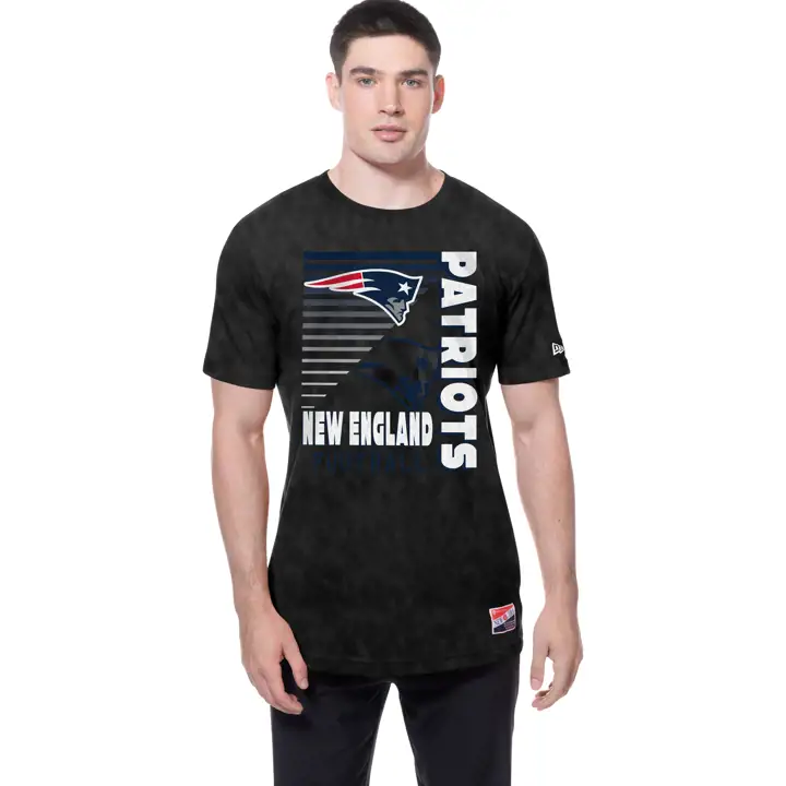 T-shirt strié enzymatique New Era NFL New England Patriots pour homme