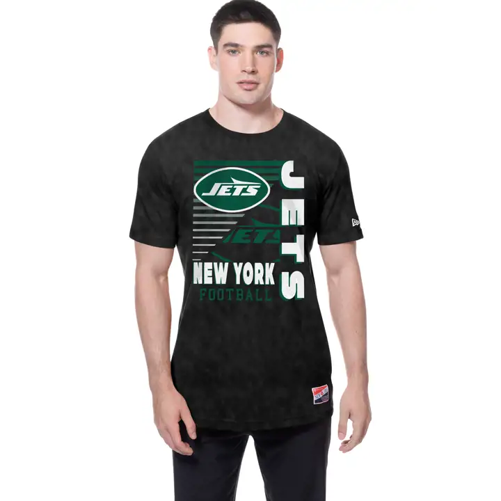 T-shirt Homme NFL New York Jets New Era Enzyme Striation 25 Noir