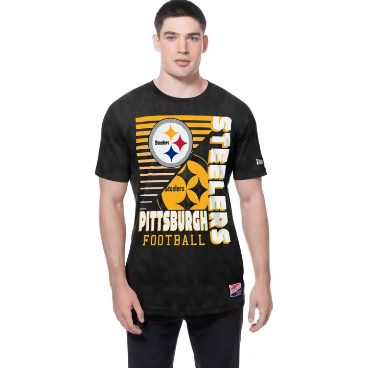 T-shirt enzyme Pittsburgh Steelers NFL New Era strié pour homme 2