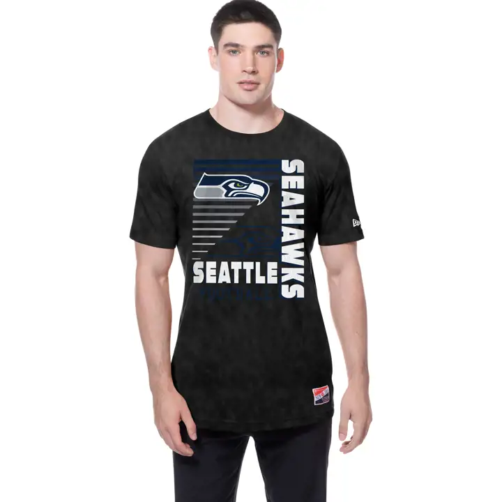 T-shirt Seattle Seahawks NFL New Era Enzyme Striation pour homme 25 B