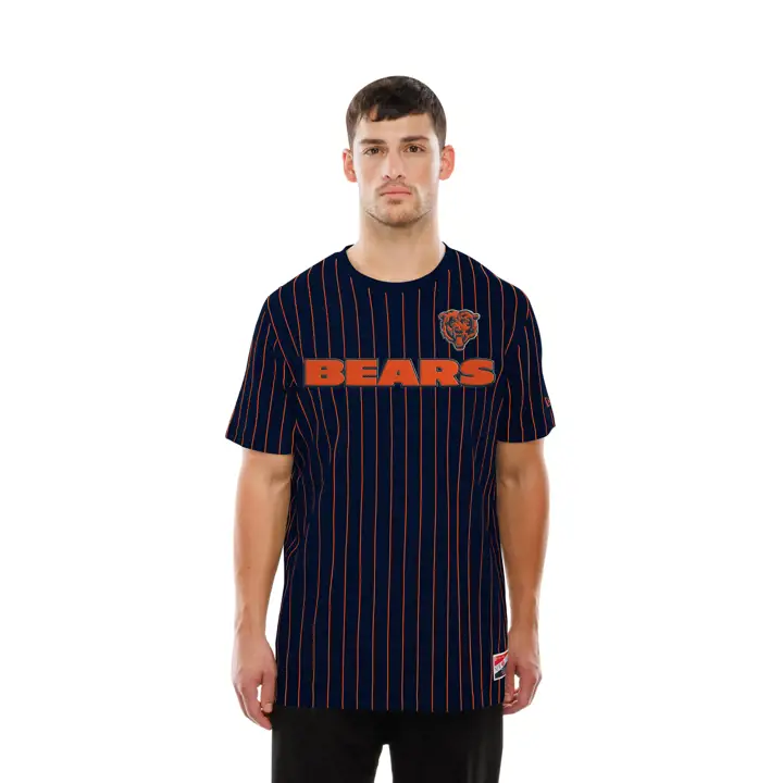Chicago Bears NFL T-shirt New Era Jersey Stripe Homme 25 MARINE