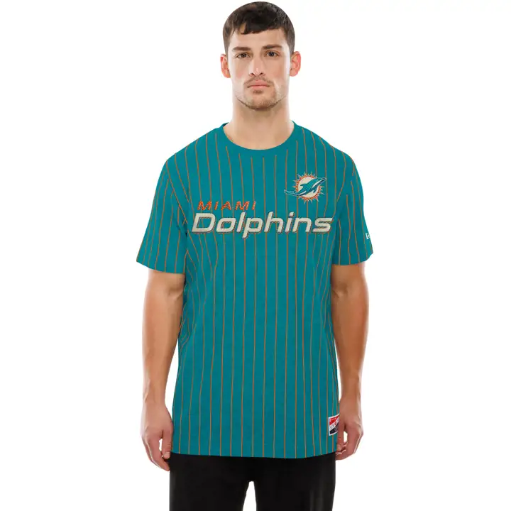 T-shirt rayé Miami Dolphins NFL New Era pour homme 25 AQ