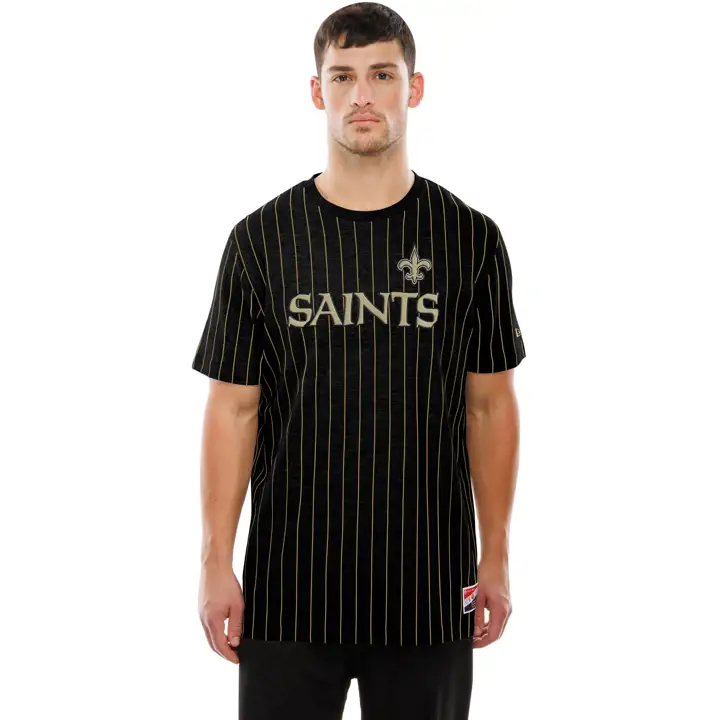 T-shirt rayé NFL New Era pour homme, New Orleans Saints 25 BL