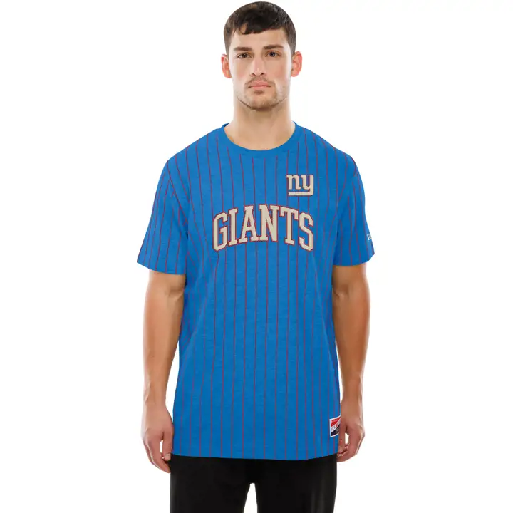 T-shirt New Era à rayures New York Giants NFL pour homme 25 BLEU