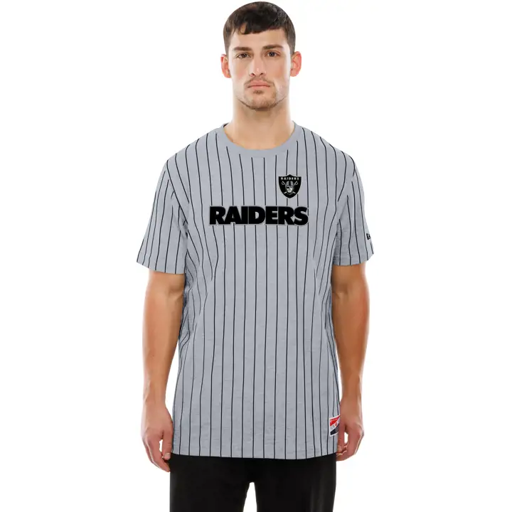 Las Vegas Raiders NFL T-shirt Homme New Era Jersey Stripe 25 GRY