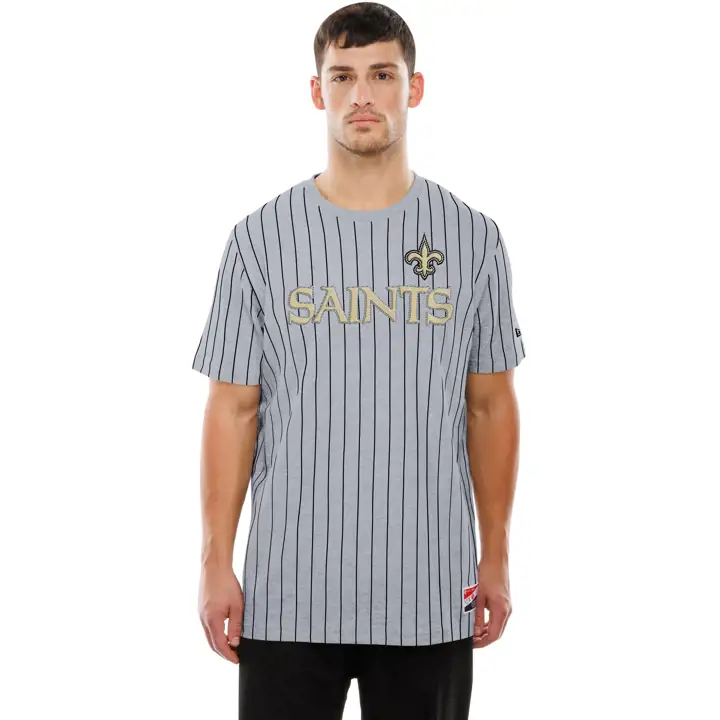 T-shirt rayé New Era Jersey NFL des Saints de la Nouvelle-Orléans pour homme 25 GR