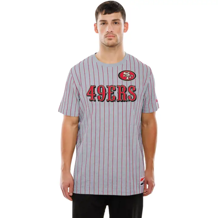 T-shirt à rayures New Era pour homme NFL San Francisco 49ers 25 G