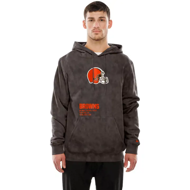 Cleveland Browns NFL Homme New Era Mineral Wash Sweat à Capuche 25 BRN