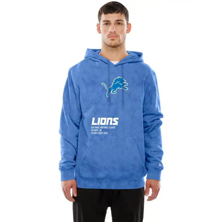 Detroit Lions NFL Homme New Era Mineral Wash Hood 25 BLEU