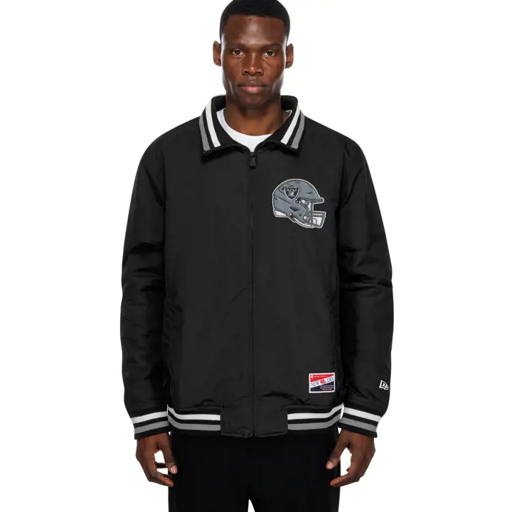 Las Vegas Raiders - Veste FZ en nylon New Era pour homme - NFL - 25 BLK