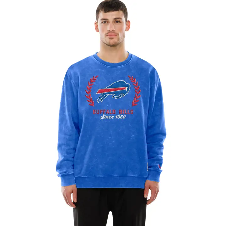 Buffalo Bills NFL Homme New Era Col Rond Rétro 25 GRIS