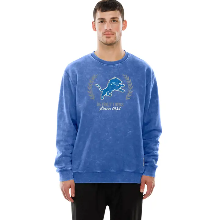 T-shirt homme ras du cou New Era Throwback Detroit Lions NFL 25 GRY