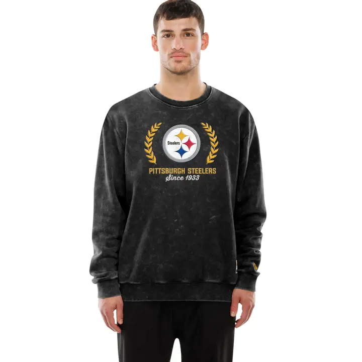Pittsburgh Steelers NFL Homme New Era Col Rond Rétro 25 GRIS