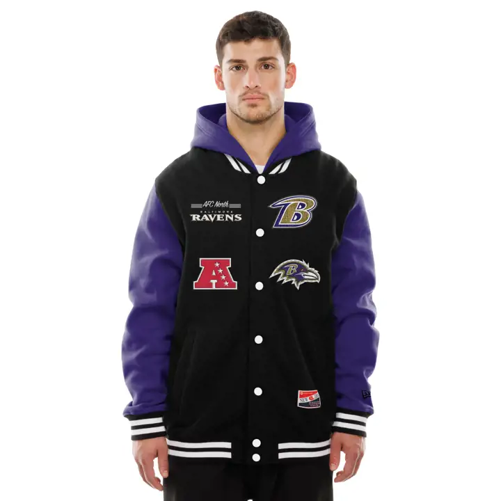 Blouson polaire rétro pour homme New Era NFL Baltimore Ravens 2