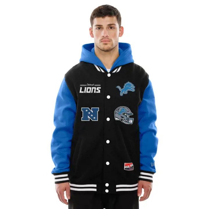 Veste polaire rétro New Era pour homme NFL Detroit Lions 25 B
