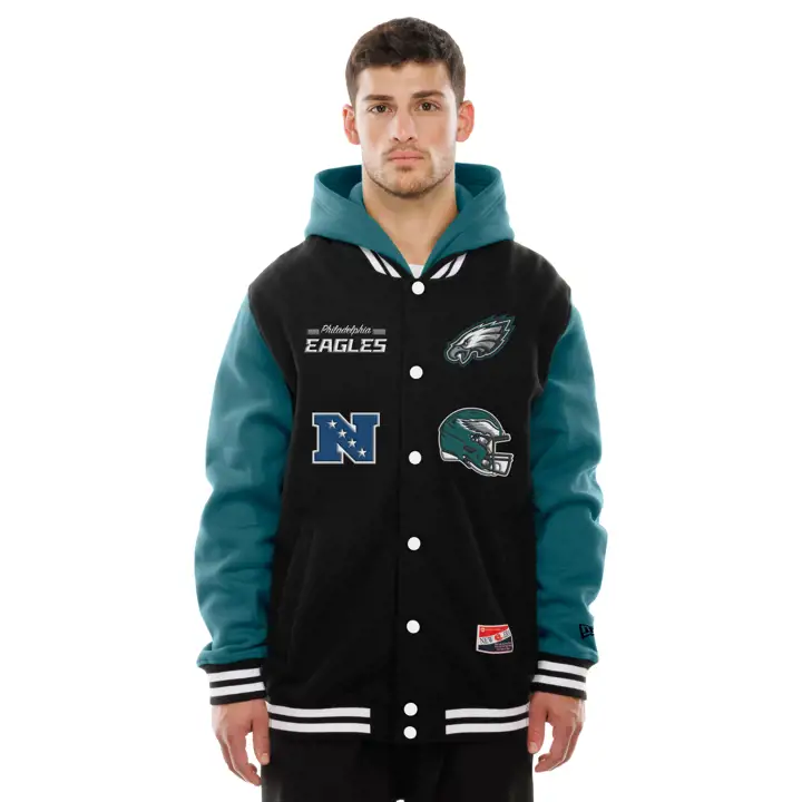 Veste polaire Philadelphia Eagles NFL New Era Throwback pour homme