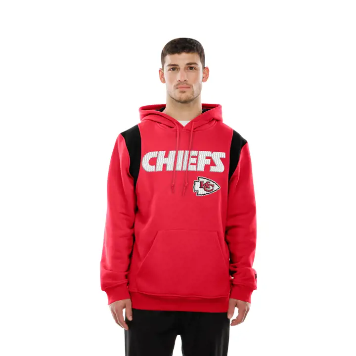 Kansas City Chiefs NFL – Hoodie Homme New Era Brodée en Relief