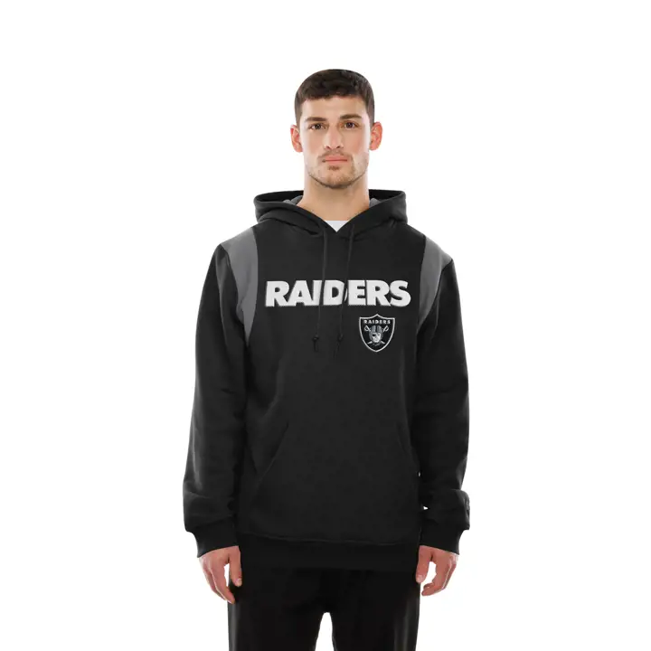 Sweat à capuche pour homme NFL New Era Las Vegas Raiders avec broderie en relief