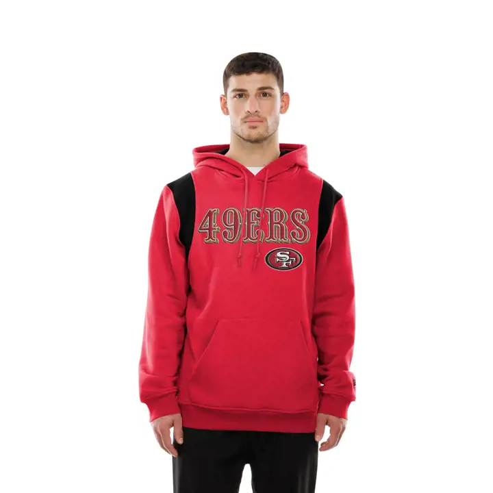 San Francisco 49ers NFL Homme New Era Sweat à Capuche Broderie en relief