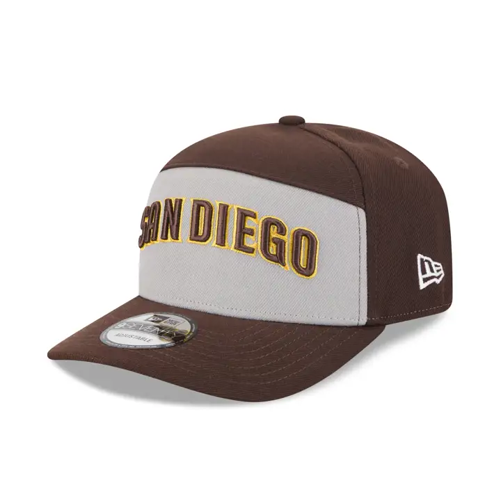 CASQUETTE MLB NEW ERA 9SEVENTY SAN DIEGO PADRES PANNEAUX SCRIPT DIVISÉS MARRON