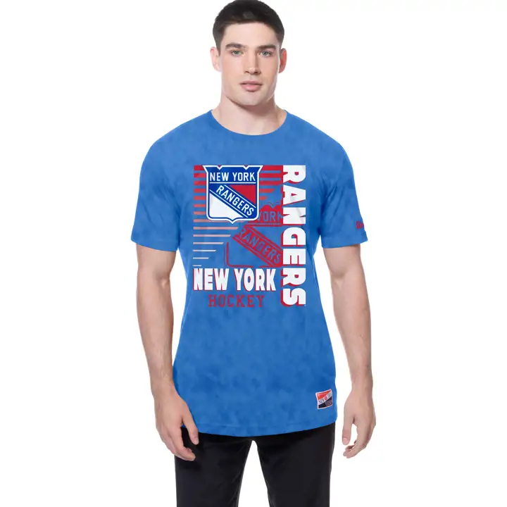 T-shirt dégradé minéral délavé New York Rangers NHL BLEU