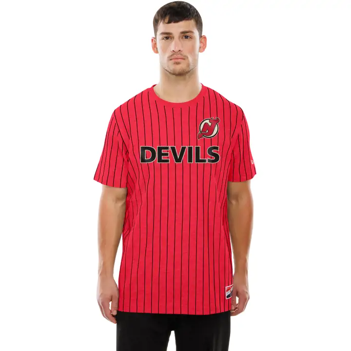 T-shirt rouge New Jersey Devils NHL NE Pinstripe