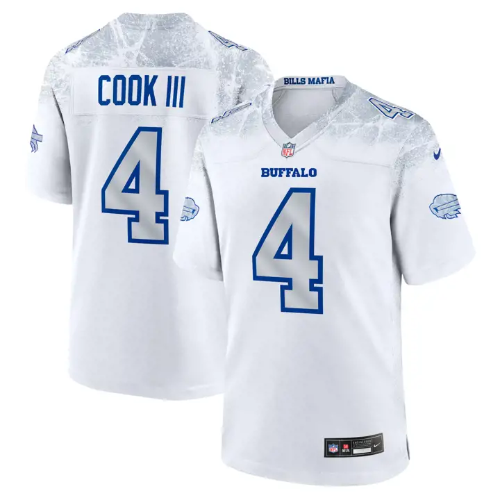 Maillot de match Buffalo Bills NFL Nike Rivalry James Cook Blanc