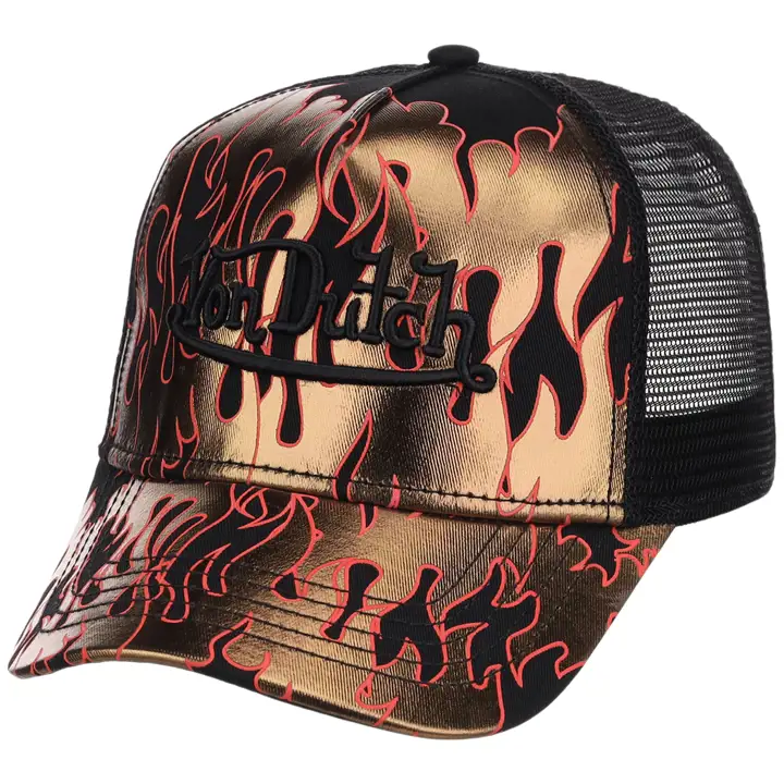 Casquette Von Dutch Flame Trucker NOIR/OR