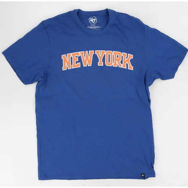 T-shirt bleu avec le mot-symbole des New York Knicks NBA Franklin