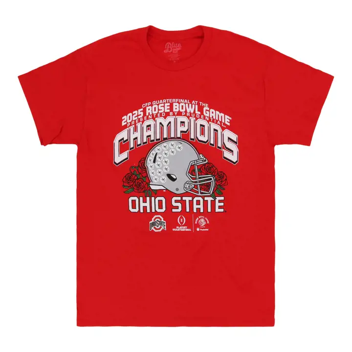 Les Buckeyes d'Ohio State envahissent le terrain — Champions du Rose Bowl — rouge