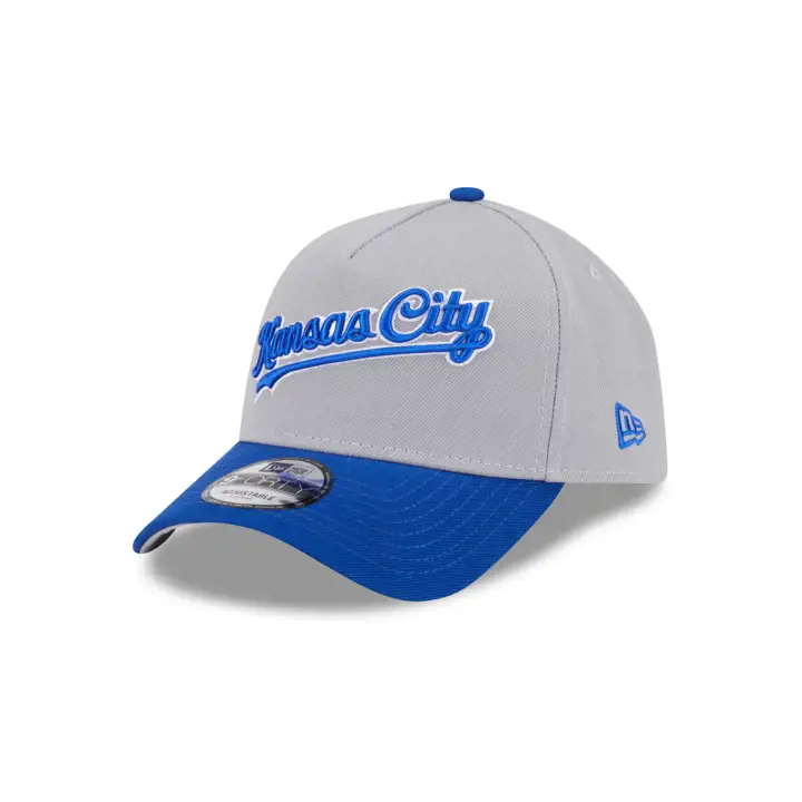 Kansas City Royals MLB Away Script 9FORTY A-Frame GRY/RBL/GR