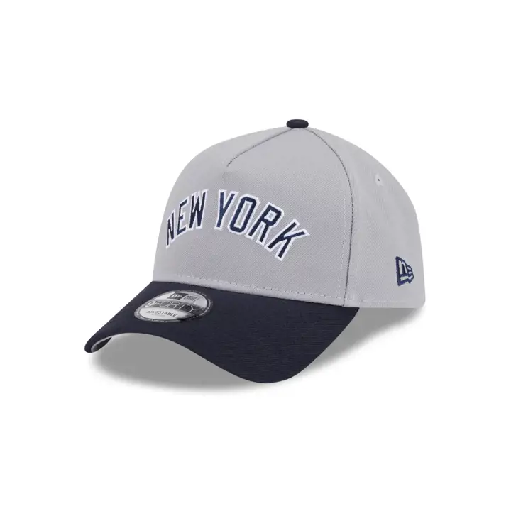 New York Yankees MLB Away Script 9FORTY A-Frame GRY/NAVY/GRY