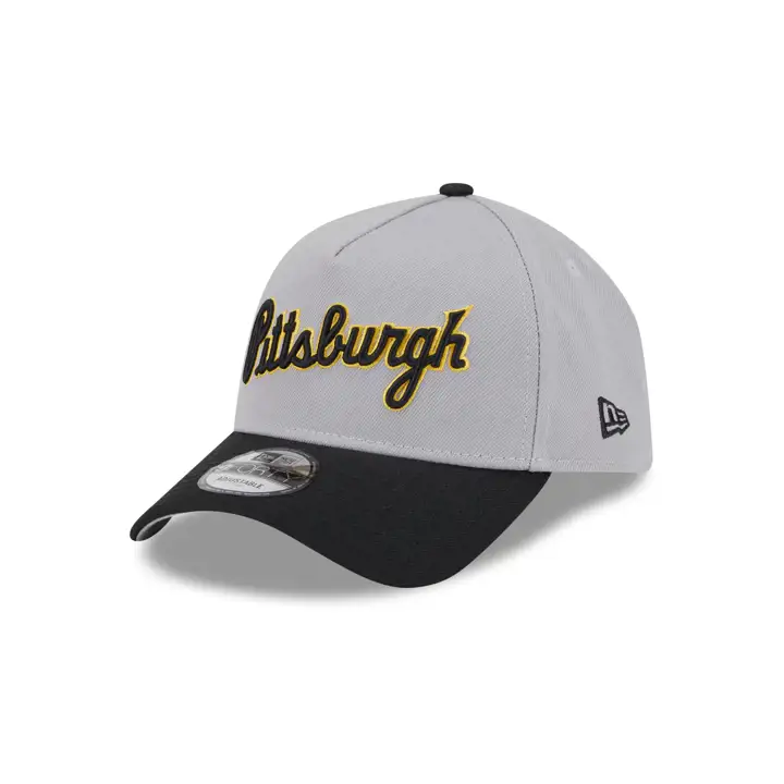 Pittsburgh Pirates MLB Away Script 9FORTY A-Frame GRY/BLK/GR