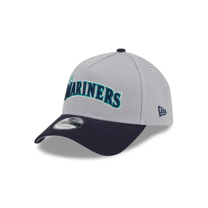 Seattle Mariners MLB Away Script 9FORTY A-Frame GRIS/MARINE/GRIS