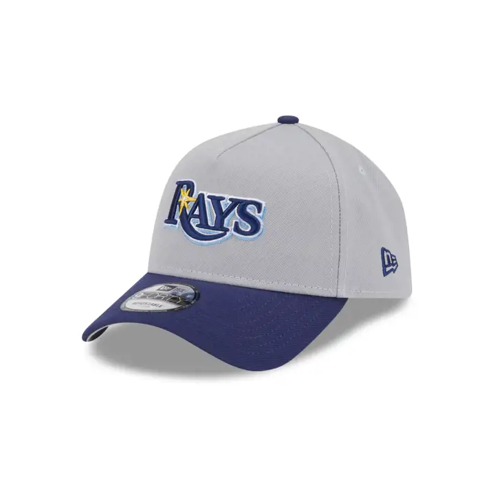 Casquette 9FORTY A-Frame des Rays de Tampa Bay MLB Away Script GRIS/MARINE/GRIS