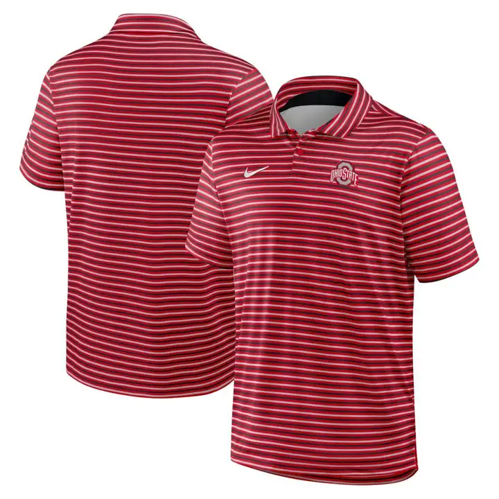 Polo rayé TOUR STRIPE des Buckeyes de l'Ohio State HO25 rouge