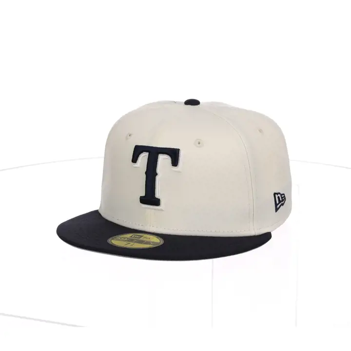 Casquette 59FIFTY MLB Chrome Re-Dub Navy des Texas Rangers, bleu marine/argenté/gris
