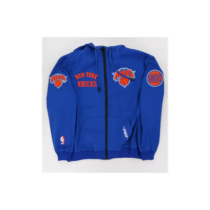 New York Knicks NBA Sweat à capuche hybride FZ Bleu