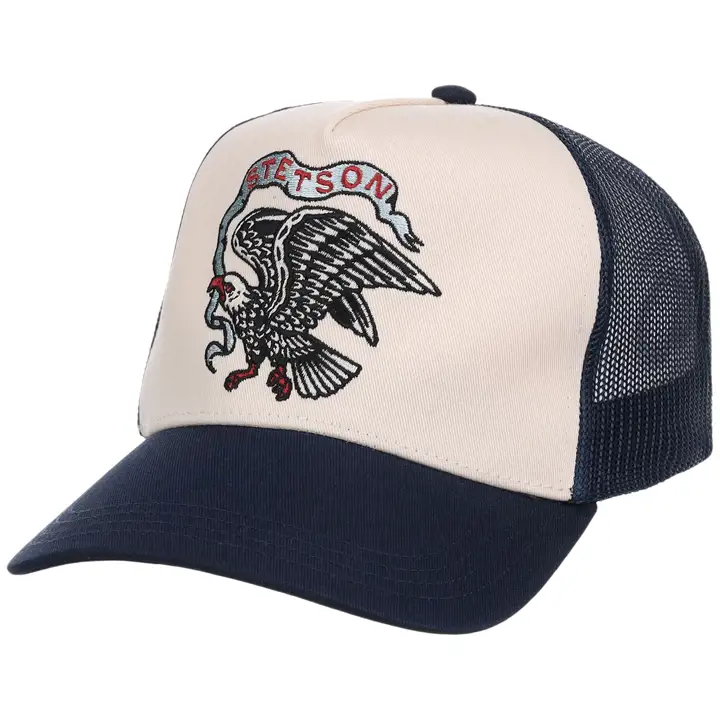 Casquette Stetson Eagle A-Frame Trucker Bleu Marine/Ivoire