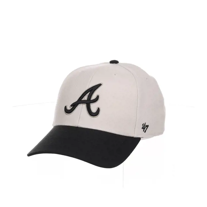 Atlanta Braves MLB Casquette '47 MVP BONE/BLK Patch Latéral Os/Noir