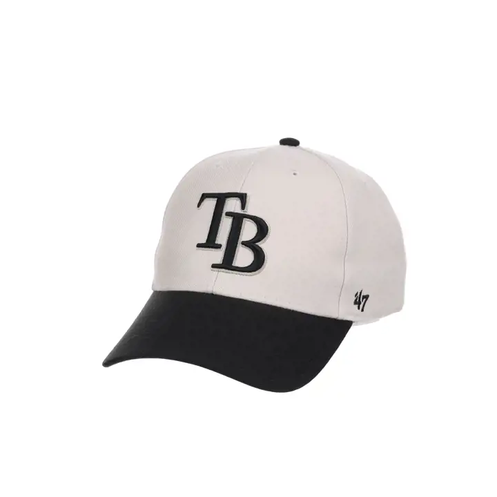 Tampa Bay Rays MLB Casquette noire/os en sergé avec écusson latéral '47 MVP BONE/BLK
