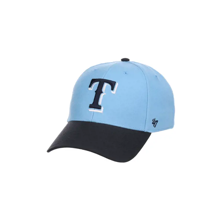 Casquette '47 MVP COL BL des Texas Rangers de la MLB, Columbia/Navy, avec écusson latéral