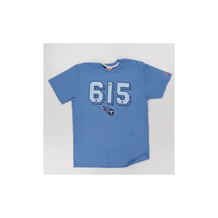 T-shirt bleu Homage Area Code pour homme des Tennessee Titans de la NFL