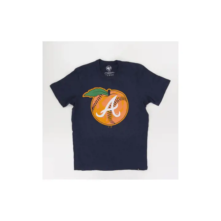 T-shirt bleu de baseball Franklin 47 Peach MLB des Braves d'Atlanta