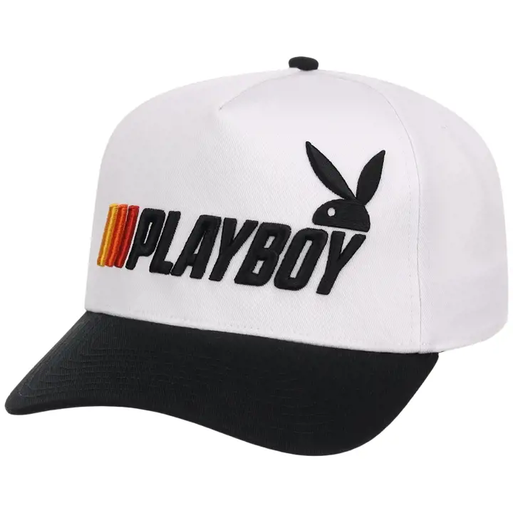 Playboy Race Bunny Casquette trucker blanche et noire