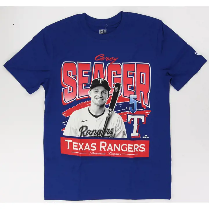 Texas Rangers MLB New Era T-shirt Batter Up Corey Seager Bleu