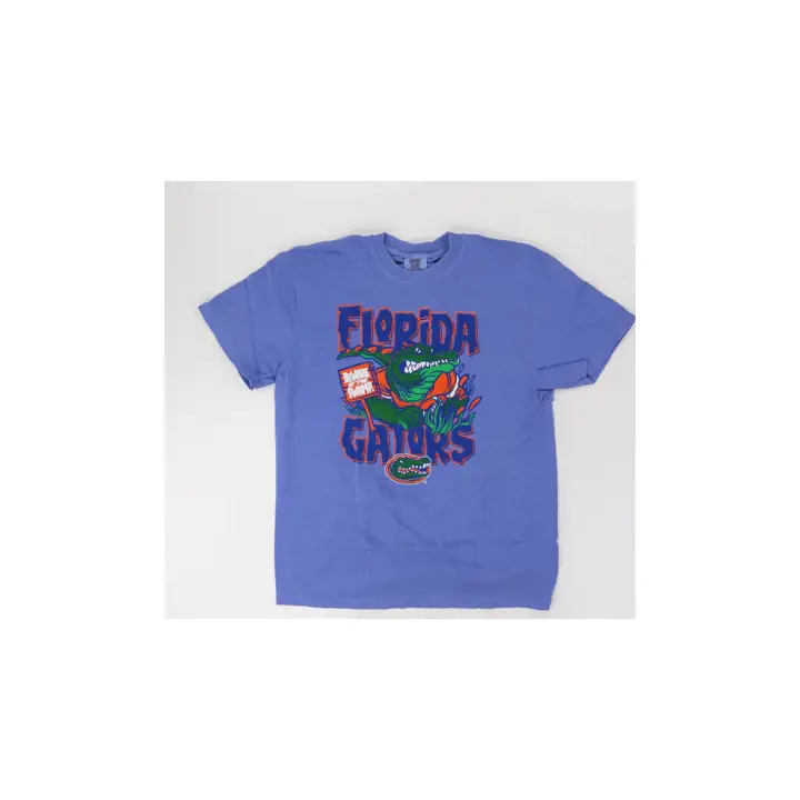 T-shirt Dessin Animé Gators du NCAA Bleu Florida Gators Attention