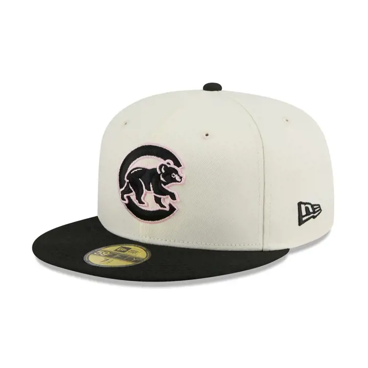 Chicago Cubs MLB Chrome Noir Rose 59FIFTY CHRM/BLK/PNK