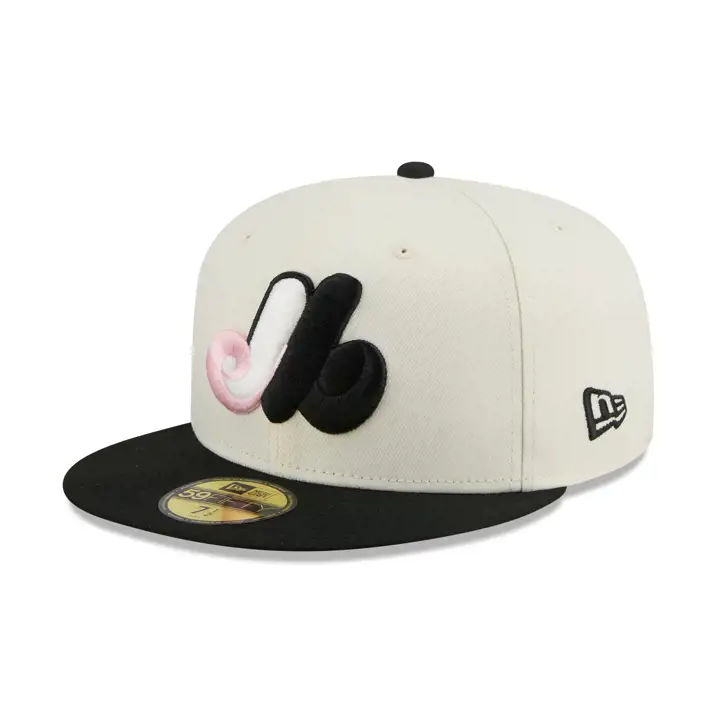 Montreal Expos MLB Chrome Noir Rose 59FIFTY CHRM/NOIR/ROSE