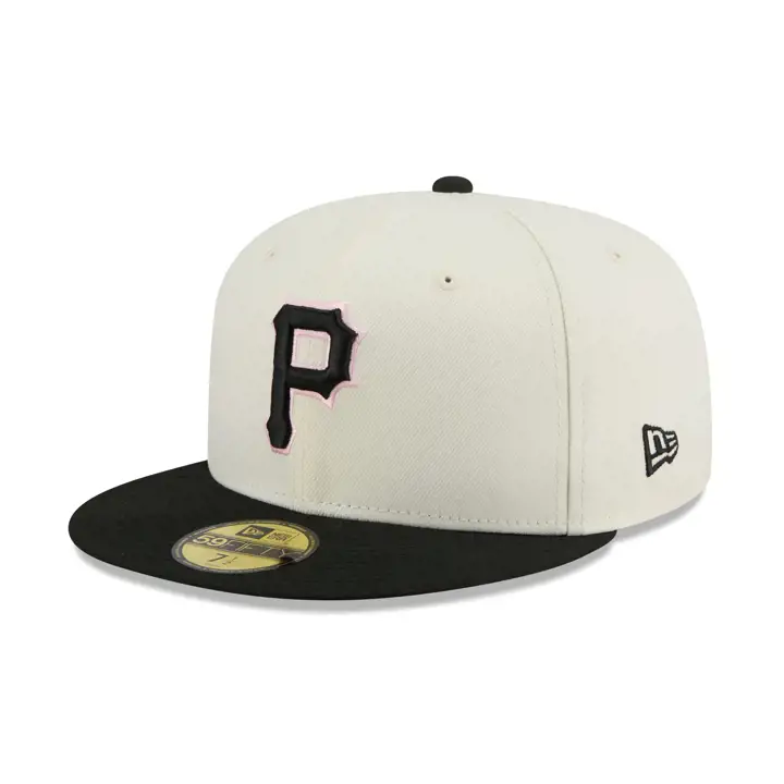 Pittsburgh Pirates MLB Chrome Noir Rose 59FIFTY CHRM/BLK/PNK